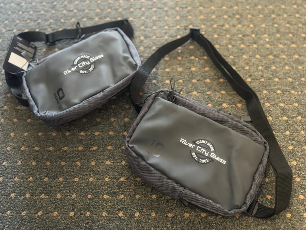 Custom bags created at The Print Plug embroidery shop in Nampa, Idaho
